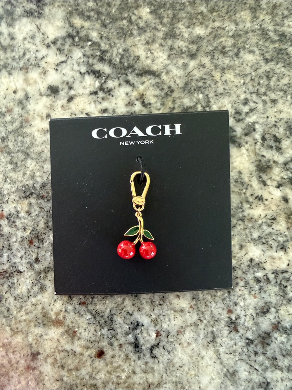 COACH Red Cherry 🍒 Keychain Charm NWT